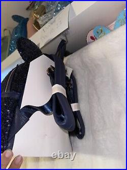 Loungefly Disney Cruise Line Minnie Mouse Navy Blue Sequin Backpack NWT New Bow