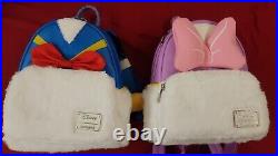 Loungefly Disney Donald & Daisy Duck Mini Backpack BoxLunch Exclusive Set NWT