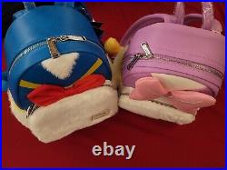 Loungefly Disney Donald & Daisy Duck Mini Backpack BoxLunch Exclusive Set NWT