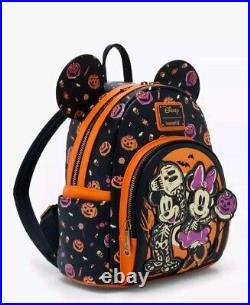 Loungefly Disney Mickey & Minnie Skeleton Glow-in-the-Dark Mini Backpack