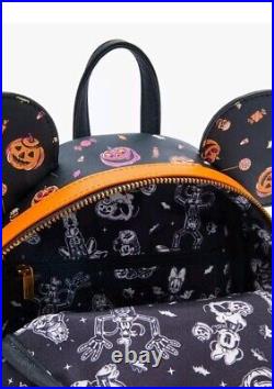 Loungefly Disney Mickey & Minnie Skeleton Glow-in-the-Dark Mini Backpack