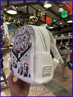 Loungefly Disney Parks Mickey & Minnie Holiday Christmas Lodge Mini Backpack