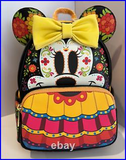 Loungefly Disney Parks Minnie Dia de los Muertos Sugar Skull Backpack COCO Ears