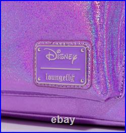 Loungefly Disney Parks PURPLE GLITTER SPARKLE Minnie Mouse Backpack + Sequin Ear