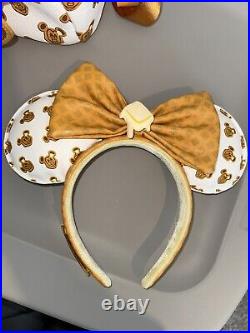 Loungefly Disney Parks Waffle Mickey Mouse Backpack & Waffle Ears Authentic New