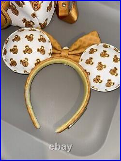 Loungefly Disney Parks Waffle Mickey Mouse Backpack & Waffle Ears Authentic New