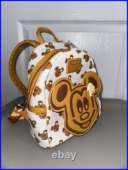 Loungefly Disney Parks Waffle Mickey Mouse Backpack & Waffle Ears Authentic New