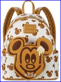 Loungefly Disney Parks Waffle Pancake Mickey Mouse Mini Backpack