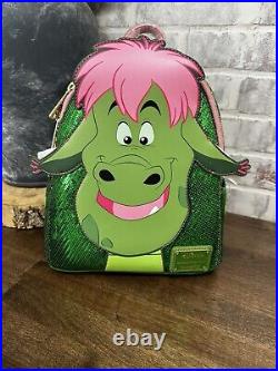 Loungefly Disney Pete's Dragon Elliot Sequin Mini Backpack And Pin Set