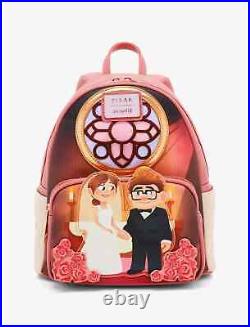 Loungefly Disney Pixar Up Carl & Ellie Wedding Scene Mini Backpack NWT & Wrap