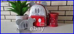 Loungefly Disney Platinum 100 mickey backpack and wallet rare