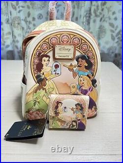 Loungefly Disney Princess Ornate Group Portrait Mini Backpack & Wallet NWT