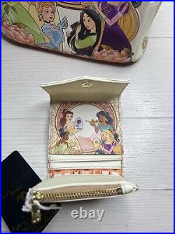 Loungefly Disney Princess Ornate Group Portrait Mini Backpack & Wallet NWT