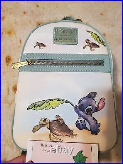 Loungefly Disney Stitch backpack BoxLunch with sea turtles