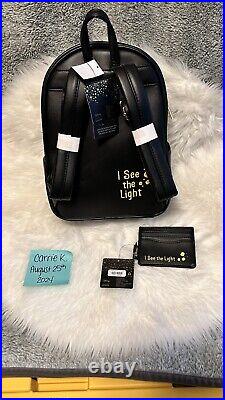 Loungefly Disney Tangled Lanterns Light Up Tower Mini Backpack & Wallet Nwt