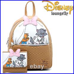 Loungefly Disney The Aristocats Kittens Basket Mini Backpack & Wallet NEW NWT