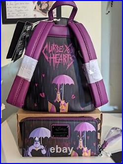 Loungefly Disney Villains Curse Your Hearts Mini Backpack, Wallet And Charm