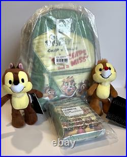 Loungefly Exclusive Disney Archives Chip & Dale Backpack + Wallet + nuiMOs Plush