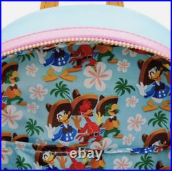 Loungefly Mini Backpack Disney THREE CABALLEROS Beach Scene Donald Duck Colorful