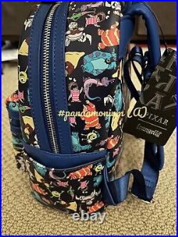 Loungefly Mini Backpack Monsters Inc Pixar Disney AOP