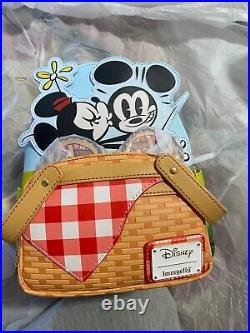 Mickey & Friends Loungefly Picnic Basket Mini Backpack withCoin Bag & Ear Headband