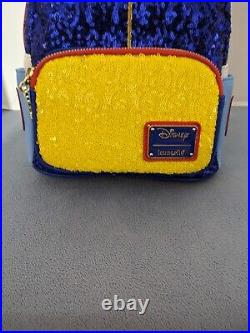 NEW Disney Loungefly Snow White Princess Sequin Series Mini Backpack