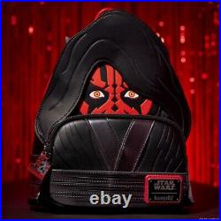 NEW LOUNGEFLY Star Wars Phantom Menace Darth Maul Mini Backpack, Wallet& CHARM