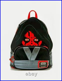 NEW LOUNGEFLY Star Wars Phantom Menace Darth Maul Mini Backpack, Wallet& CHARM