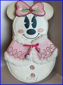 NEW Loungefly Disney 2023 Minnie Mouse Figural Pastel Snowman Backpack + Wallet