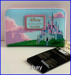 NEW Loungefly Disney SLEEPING BEAUTY Stained Glass CASTLE Mini Backpack + Wallet