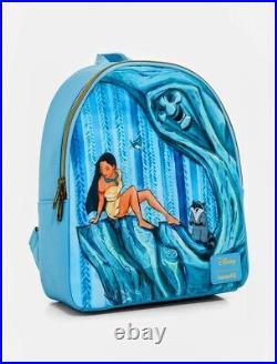 NWTLOUNGEFLY DISNEY POCAHONTAS GRANDMOTHER WILLOW MINI BACKPACK, Wallet & Charm