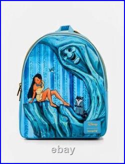 NWTLOUNGEFLY DISNEY POCAHONTAS GRANDMOTHER WILLOW MINI BACKPACK, Wallet & Charm