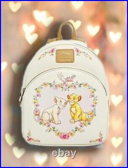 NWTLoungefly Disney The Lion King Young Simba & Nala Heart Mini Backpack & CHARM