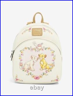 NWTLoungefly Disney The Lion King Young Simba & Nala Heart Mini Backpack & CHARM