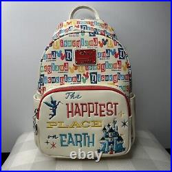 NWT Disney Loungefly 65thAnniversary Disneyland Happiest Place on Earth Backpack