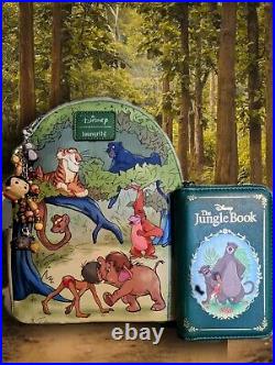 NWT Disney Loungefly Mini Backpack, Wallet, &Charm JungleBook 55th Anniversary