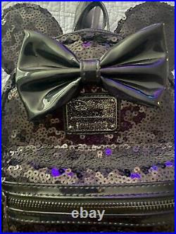 NWT Disney Loungefly X LASR Celestial Dreams Black Iridescent Sequin Backpack