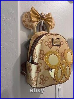 NWT Disney Parks Pretzel Loungefly Mini Backpack and Ears Perfect Condition