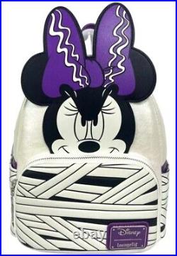 NWT Exclusive Loungefly Disney GITD Bride of Frankenstein Minnie Mini Backpack