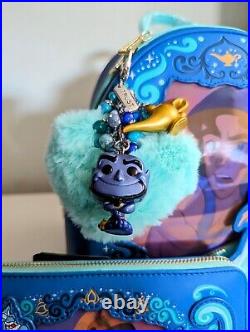 NWT Loungefly Aladdin Princess Series Lenticular Mini Backpack Wallet and Charm