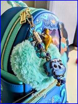 NWT Loungefly Aladdin Princess Series Lenticular Mini Backpack Wallet and Charm