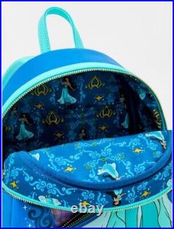 NWT Loungefly Aladdin Princess Series Lenticular Mini Backpack Wallet and Charm