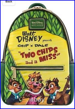 NWT Loungefly Disney Chip and Dale Two Chips and a Miss Mini Backpack Limited