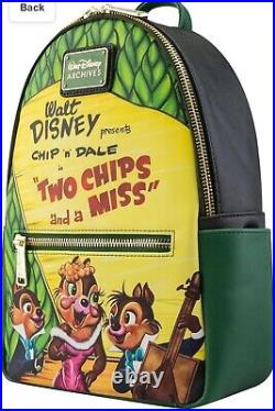 NWT Loungefly Disney Chip and Dale Two Chips and a Miss Mini Backpack Limited