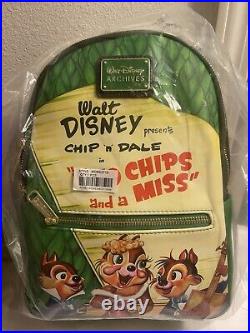 NWT Loungefly Disney Chip and Dale Two Chips and a Miss Mini Backpack Limited