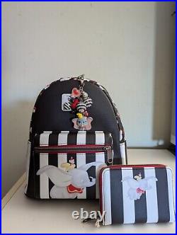 NWT Loungefly Disney Dumbo? Circus Icons Mini Backpack, wallet and CHARM