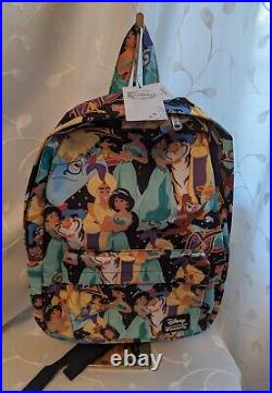 NWT! Loungefly Disney Full Size Backpack Jasmine, Aladdin, Rajah & Genie RARE