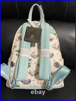 NWT Loungefly Disney Princess Companion Floral Mini Backpack Sidekick