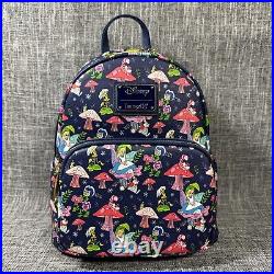 NWT Loungefly Exclusive Disney Alice in Wonderland Floral Mini Backpack Set