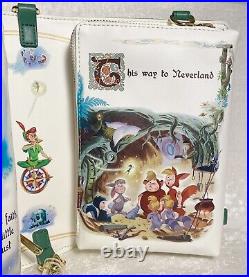 NWT Loungefly Peter Pan Classic Book Crossbody Backpack with Wallet Disney